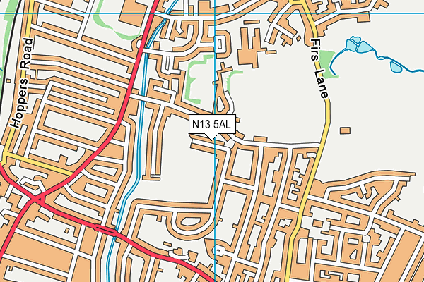 N13 5AL map - OS VectorMap District (Ordnance Survey)