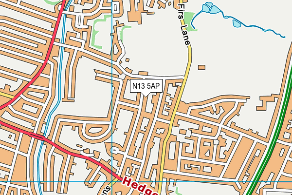 N13 5AP map - OS VectorMap District (Ordnance Survey)