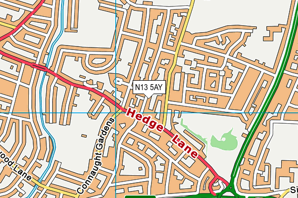 N13 5AY map - OS VectorMap District (Ordnance Survey)