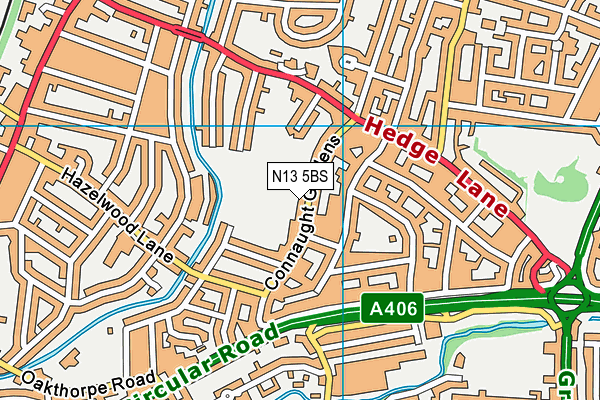 N13 5BS map - OS VectorMap District (Ordnance Survey)