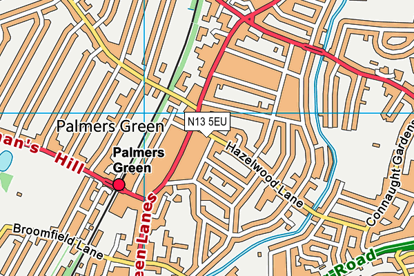 N13 5EU map - OS VectorMap District (Ordnance Survey)