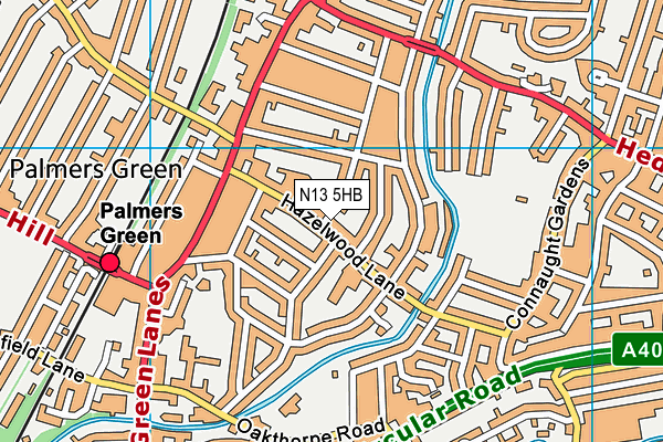 N13 5HB map - OS VectorMap District (Ordnance Survey)