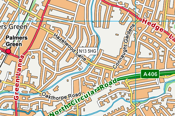 N13 5HG map - OS VectorMap District (Ordnance Survey)