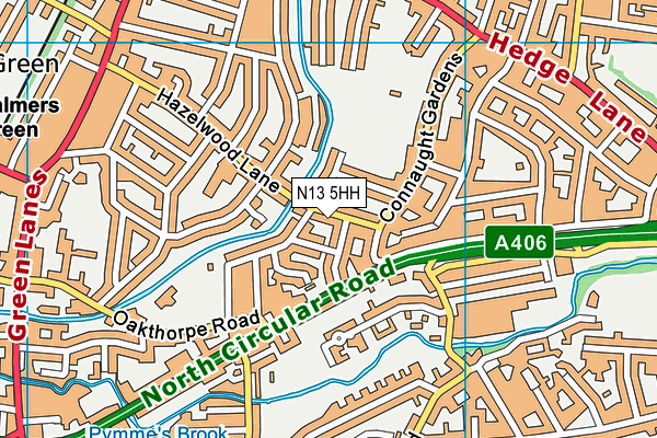 N13 5HH map - OS VectorMap District (Ordnance Survey)