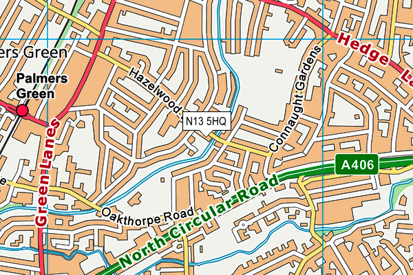 N13 5HQ map - OS VectorMap District (Ordnance Survey)