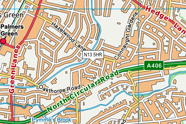 N13 5HR map - OS VectorMap District (Ordnance Survey)