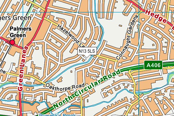 N13 5LS map - OS VectorMap District (Ordnance Survey)