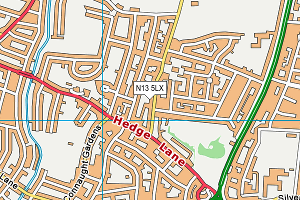N13 5LX map - OS VectorMap District (Ordnance Survey)