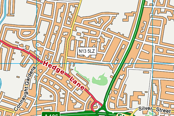 N13 5LZ map - OS VectorMap District (Ordnance Survey)