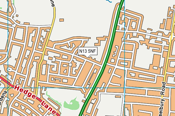 N13 5NF map - OS VectorMap District (Ordnance Survey)