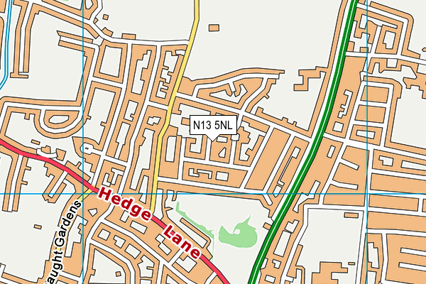 N13 5NL map - OS VectorMap District (Ordnance Survey)