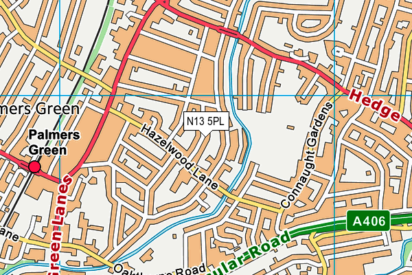N13 5PL map - OS VectorMap District (Ordnance Survey)