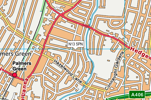 N13 5PN map - OS VectorMap District (Ordnance Survey)