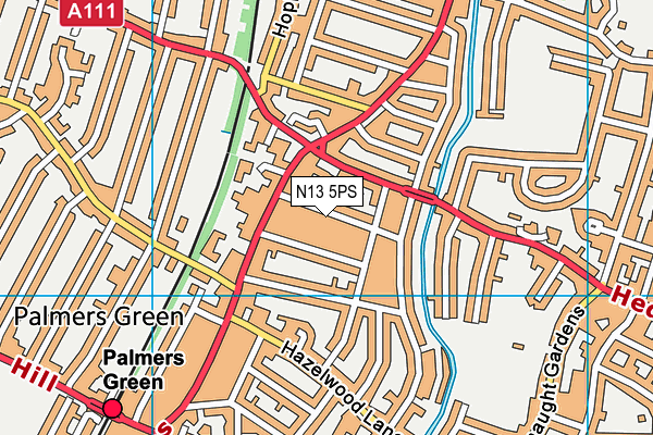 N13 5PS map - OS VectorMap District (Ordnance Survey)