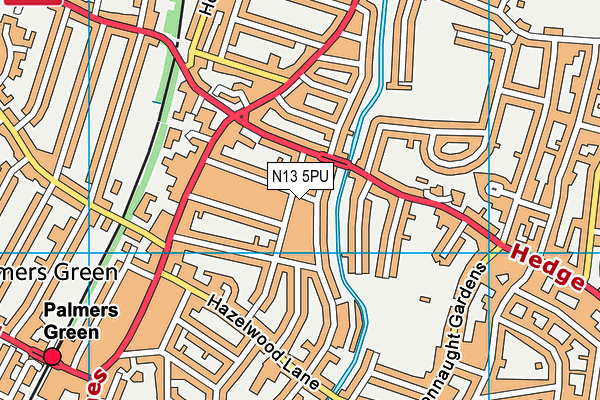 N13 5PU map - OS VectorMap District (Ordnance Survey)