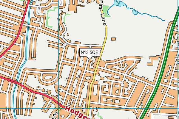 N13 5QE map - OS VectorMap District (Ordnance Survey)