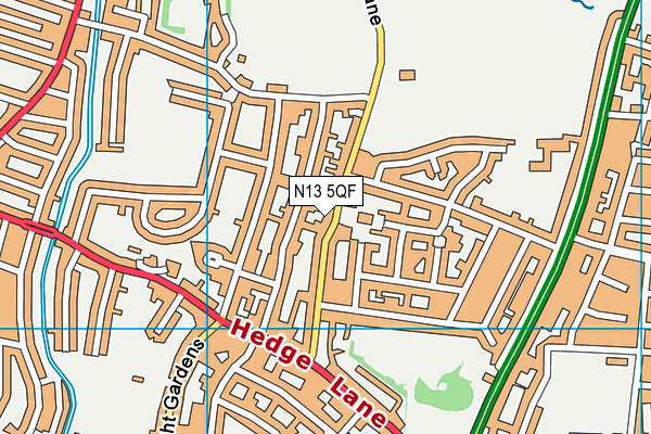 N13 5QF map - OS VectorMap District (Ordnance Survey)