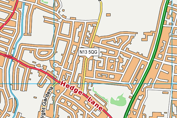 N13 5QG map - OS VectorMap District (Ordnance Survey)