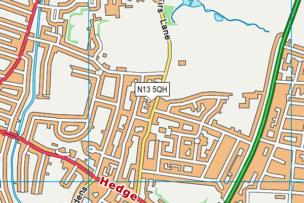 N13 5QH map - OS VectorMap District (Ordnance Survey)