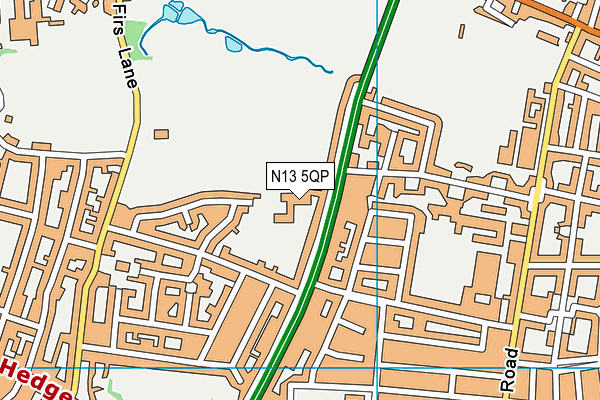 N13 5QP map - OS VectorMap District (Ordnance Survey)