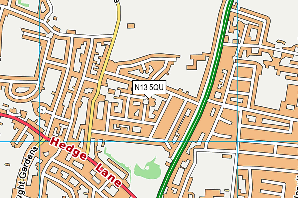 N13 5QU map - OS VectorMap District (Ordnance Survey)