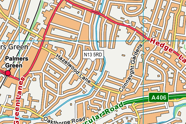 N13 5RD map - OS VectorMap District (Ordnance Survey)