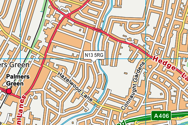 N13 5RG map - OS VectorMap District (Ordnance Survey)