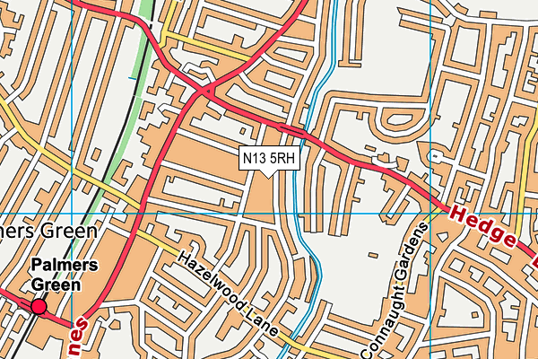 N13 5RH map - OS VectorMap District (Ordnance Survey)