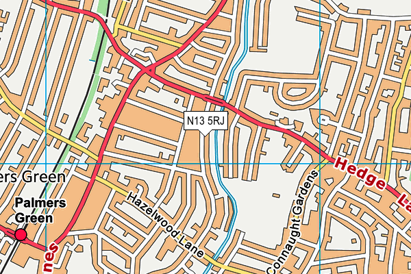 N13 5RJ map - OS VectorMap District (Ordnance Survey)