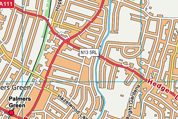 N13 5RL map - OS VectorMap District (Ordnance Survey)