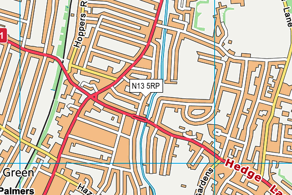 N13 5RP map - OS VectorMap District (Ordnance Survey)