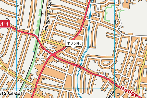 N13 5RR map - OS VectorMap District (Ordnance Survey)