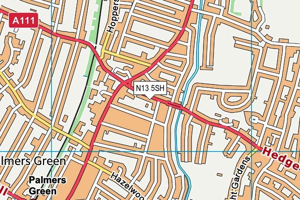 N13 5SH map - OS VectorMap District (Ordnance Survey)