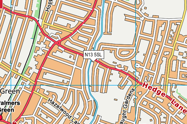 N13 5SL map - OS VectorMap District (Ordnance Survey)