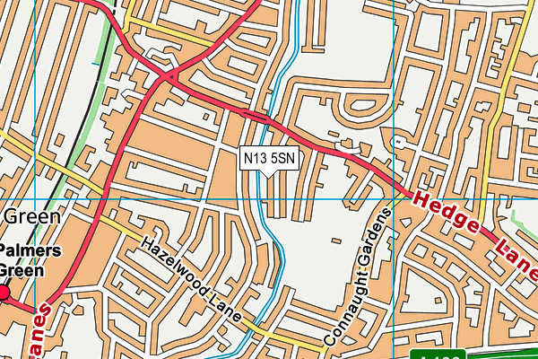 N13 5SN map - OS VectorMap District (Ordnance Survey)