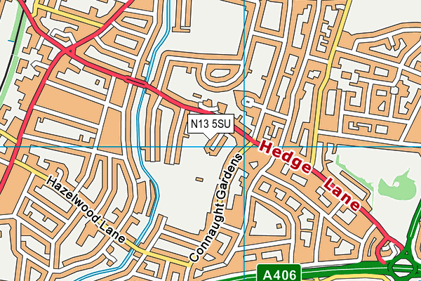 N13 5SU map - OS VectorMap District (Ordnance Survey)