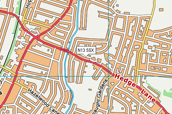 N13 5SX map - OS VectorMap District (Ordnance Survey)