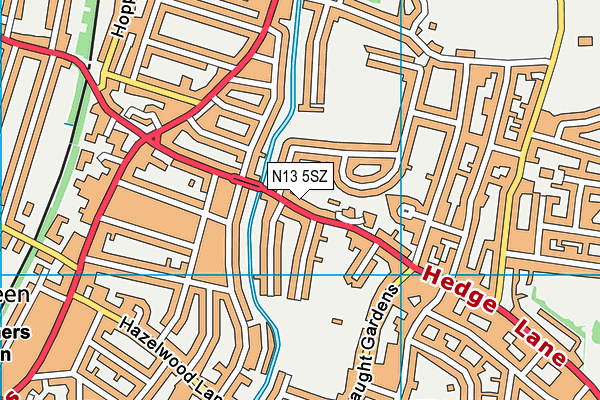 N13 5SZ map - OS VectorMap District (Ordnance Survey)