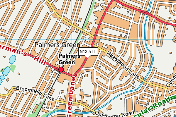 Vo2 London map (N13 5TT) - OS VectorMap District (Ordnance Survey)