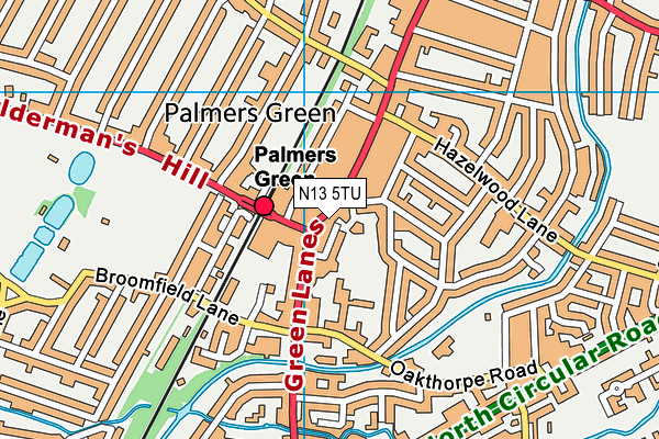 Shape Health & Fitness (Palmers Green) (Closed) map (N13 5TU) - OS VectorMap District (Ordnance Survey)