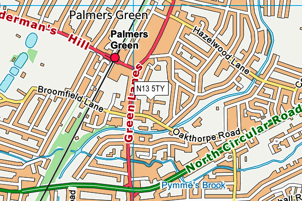 St Anne's Catholic High School for Girls map (N13 5TY) - OS VectorMap District (Ordnance Survey)
