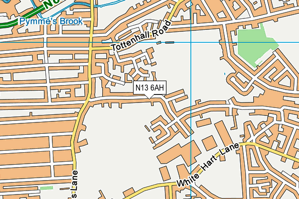 N13 6AH map - OS VectorMap District (Ordnance Survey)