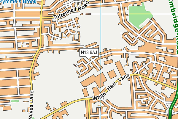 N13 6AJ map - OS VectorMap District (Ordnance Survey)