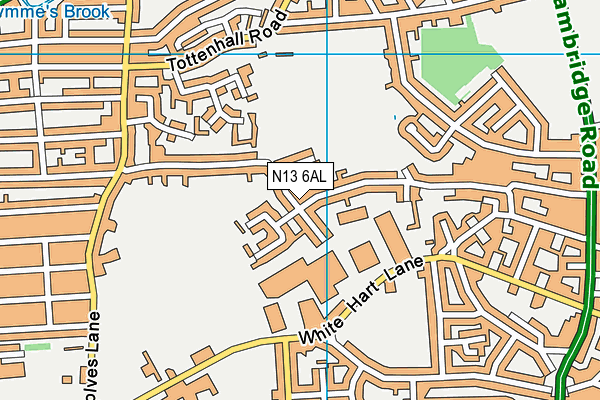 N13 6AL map - OS VectorMap District (Ordnance Survey)