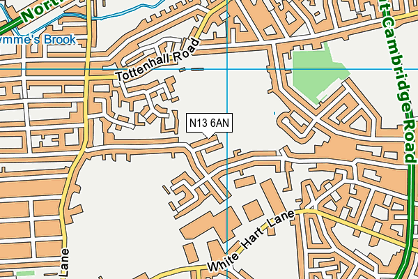 N13 6AN map - OS VectorMap District (Ordnance Survey)