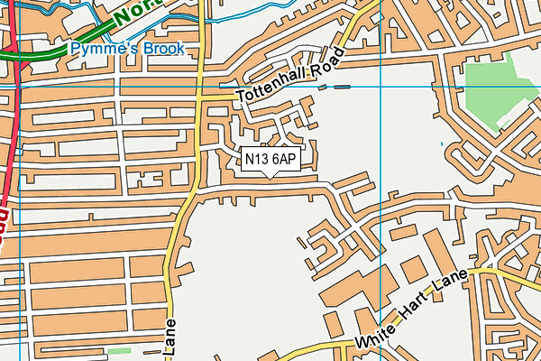 N13 6AP map - OS VectorMap District (Ordnance Survey)