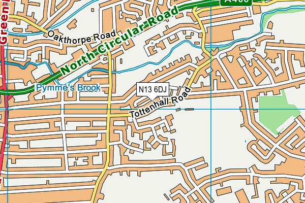 N13 6DJ map - OS VectorMap District (Ordnance Survey)