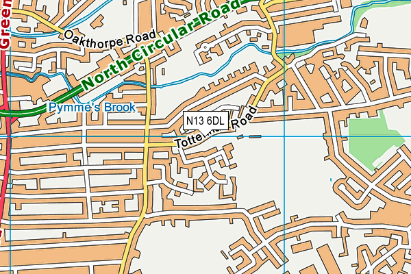 N13 6DL map - OS VectorMap District (Ordnance Survey)