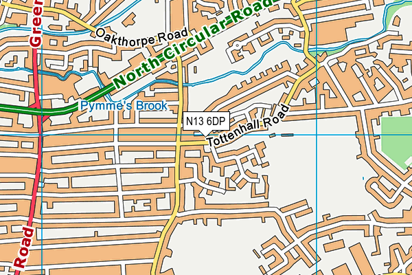 N13 6DP map - OS VectorMap District (Ordnance Survey)