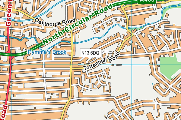 N13 6DQ map - OS VectorMap District (Ordnance Survey)